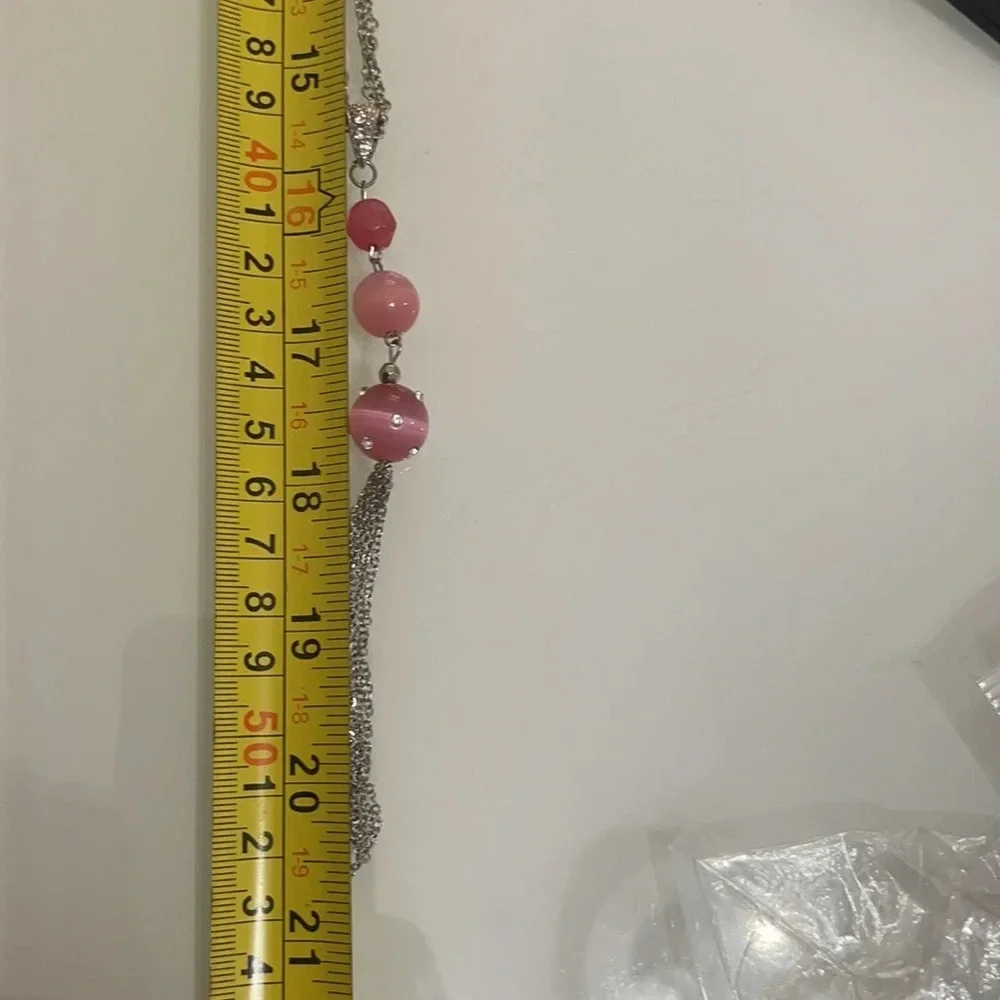 3x$25 ❤️ New York & Co Long Double Chain Necklace Pink ❤️